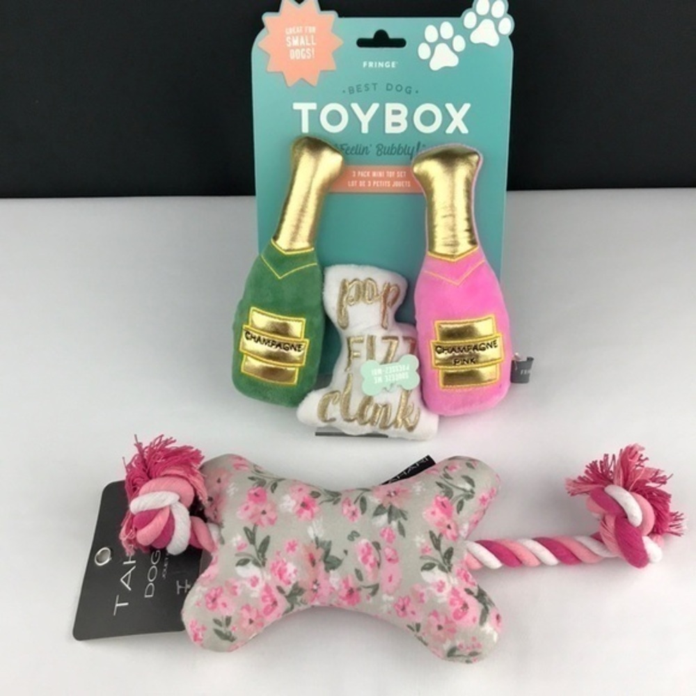 Tahari & Fringe - 4/$98 - ‘Dog Toys - pink’ bundle. SZ: Small/Medium dogs. NWT
